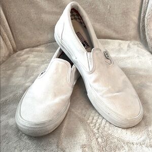 Vans Men's Classic White Slip-On Sneakers